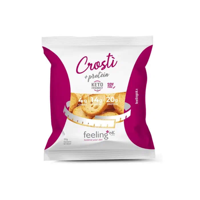 Feeling Ok، كروستي بنكهة الجبن، كروتون بروتيني، 50g