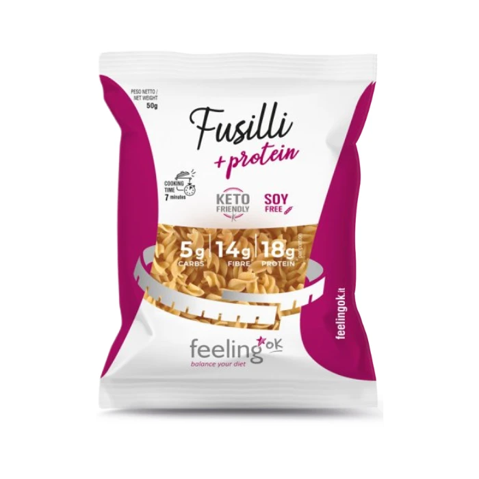 Feeling Ok، معكرونة فوسيلي، مناسبة لنظام كيتو، 50g