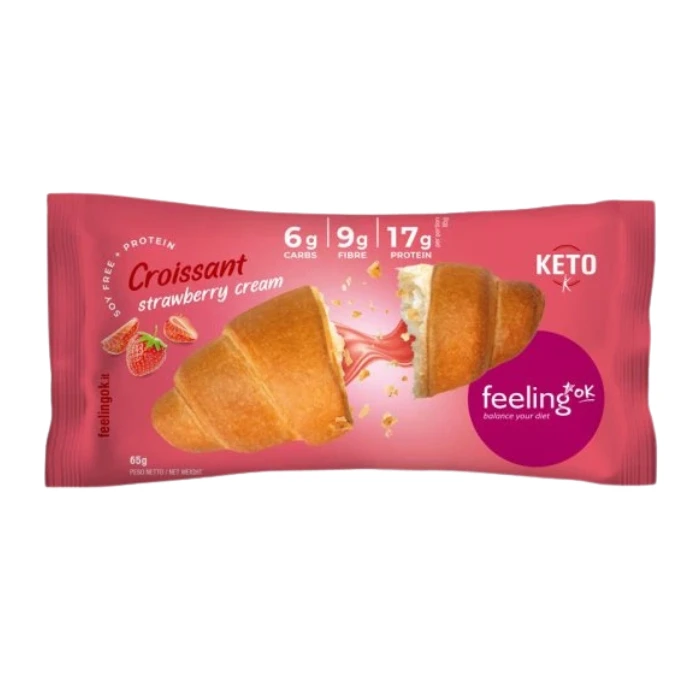 Feeling Ok, Croissant Fourré à la crème à la Fraise, 65g