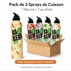 Rabeko Pack 2 Sprays de Cuisson Healthy – Beurre + 1 au Choix