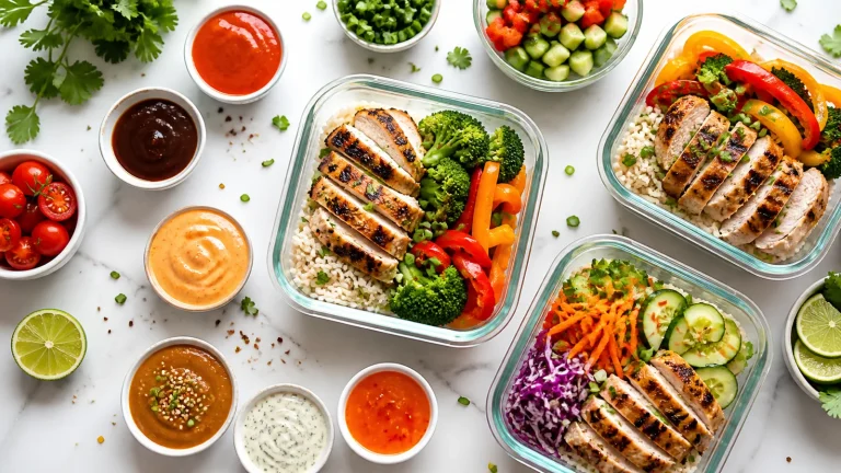 Assiettes colorées et sauces zéro pour des repas légers