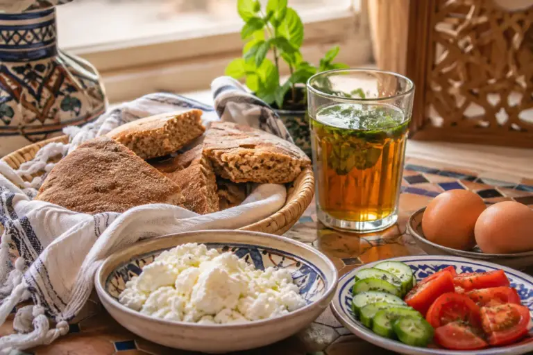 Petit-déjeuner marocain — illustration originale