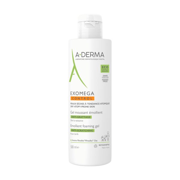 A-Derma Exomega Control Gel Moussant Émollient Anti Grattage – 500 ml