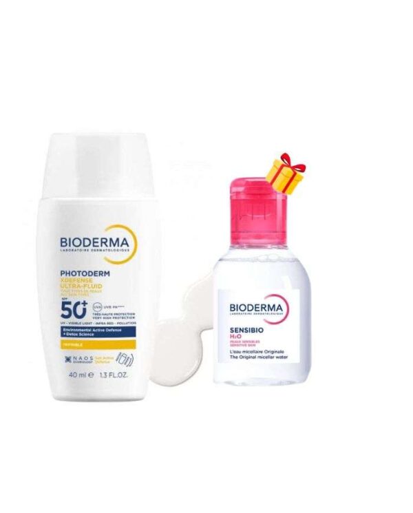 Bioderma Photoderm Coffret XDefense Ultra-Fluid SPF 50+ Invisible et Sensibio H2O – 40 ml + 100 ml