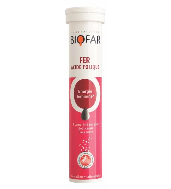 Biofar Fer et Acide Folique – 20 comprimés effervescents