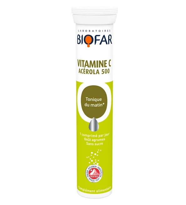 Biofar Vitamine C Acérola 500 – 20 comprimés effervescents
