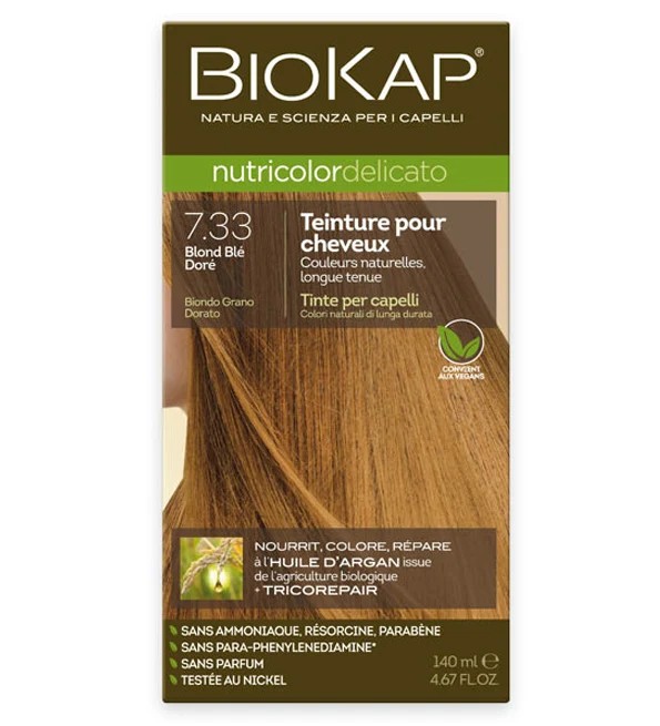 BioKap Nutricolor Delicato Coloration 7.33 Blond blé doré