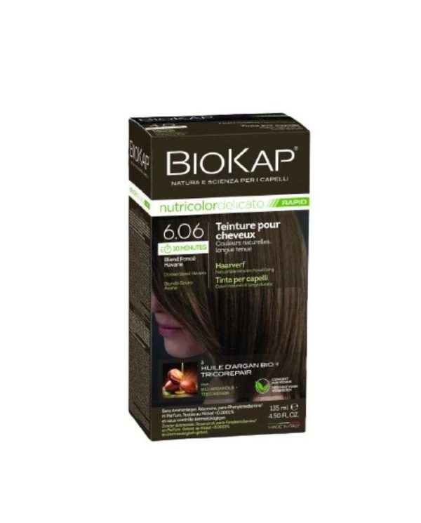 BioKap Nutricolor Delicato Rapid Coloration 6.06 Blond foncé havane – 135 ml