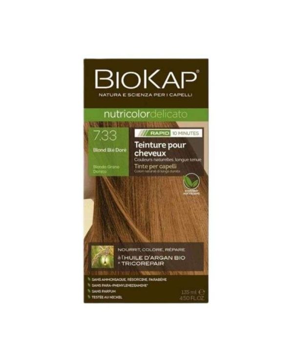 BioKap Nutricolor Delicato Rapid Coloration 7.33 Blond blé doré – 135 ml