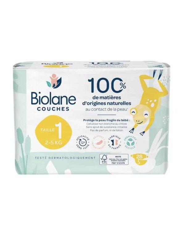 Biolane Couches Taille 1 (2-5 kg) – 28 unités