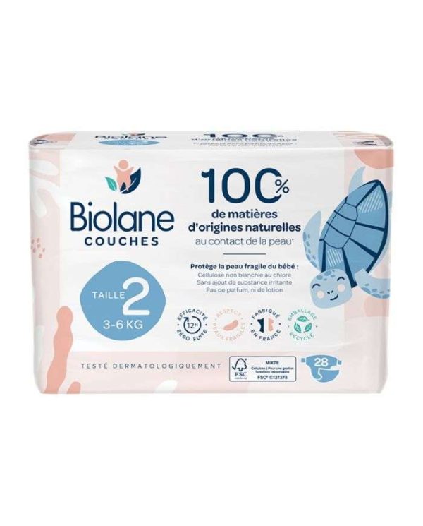 Biolane Couches Taille 2 (3-6 kg) – 28 unités