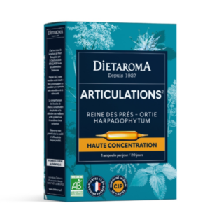 Dietaroma Articulations Bio Reine des Prés Ortie Harpagophytum – 20 ampoules de 10 ml – photo du produit