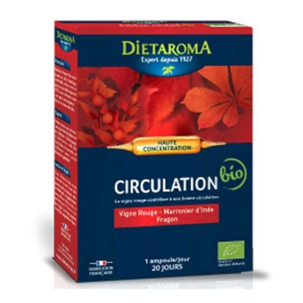 Dietaroma Circulation Bio Vigne Rouge Marronnier Fragon – 20 ampoules