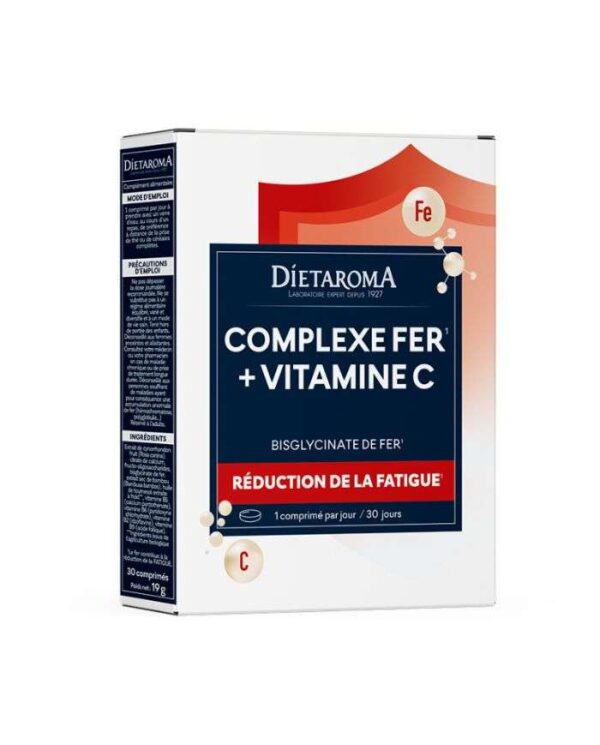 Dietaroma Complexe Fer Bisglycinate et Vitamine C – 30 comprimés