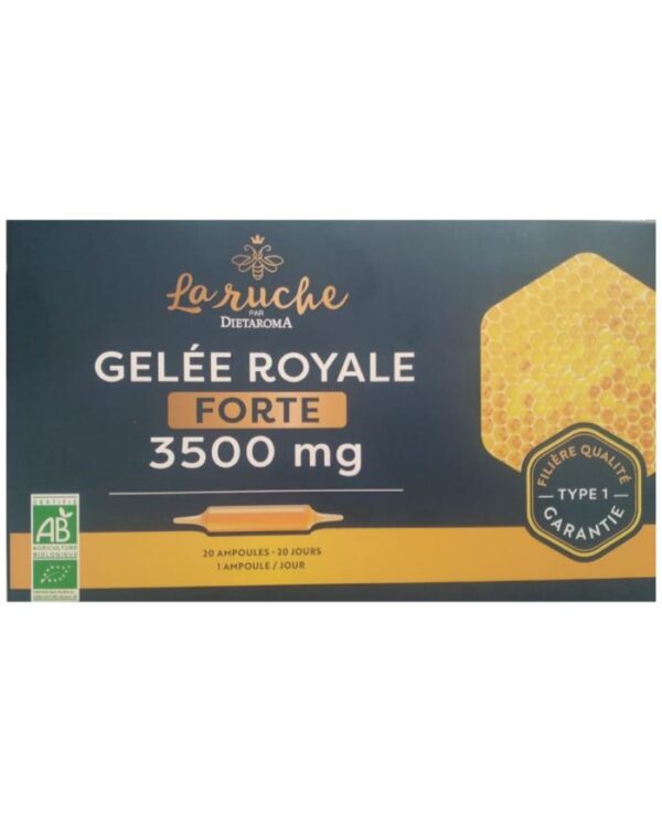 Dietaroma La Ruche Gelée Royale Forté 3500 mg Bio – 20 ampoules de 15 ml