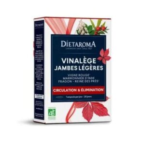 Dietaroma Vinalège Jambes Légères Bio – 20 ampoules de 10 ml – photo du produit