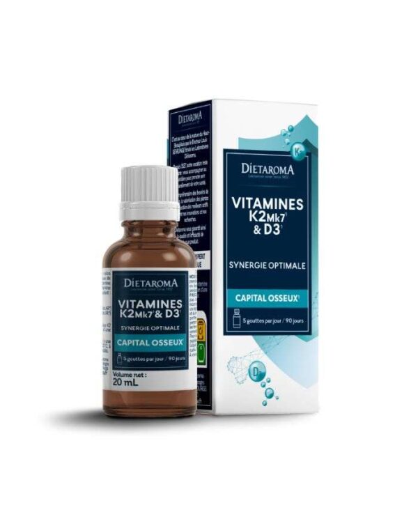 Dietaroma Vitamines K2-MK7 & D3 végétale – 20 ml