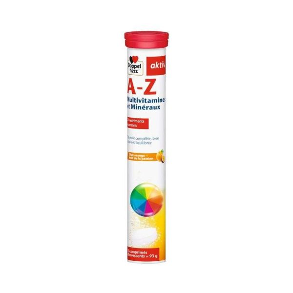 Doppelherz Aktiv A-Z Multivitamines et Minéraux Orange Fruit de la Passion – 15 comprimés