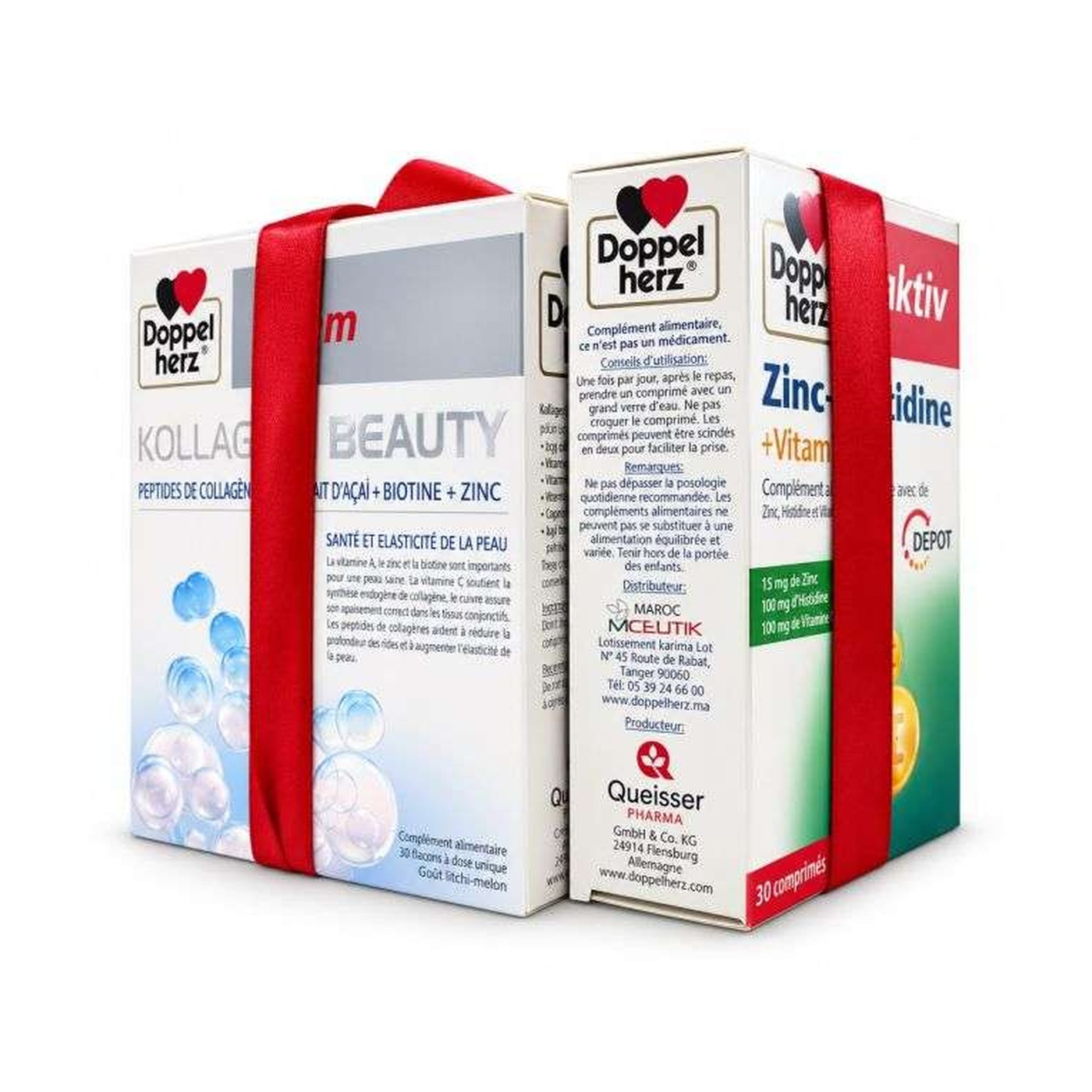 Doppelherz Pack Kollagen Beauty 30 flacons + Zinc Histidine Vitamine C