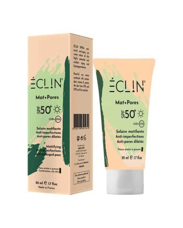 Eclin Mat + Pores Solaire Matifiante SPF50 Anti-Imperfections – 50 ml
