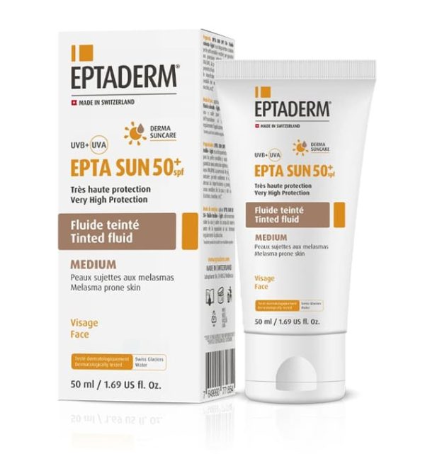 Eptaderm Epta Sun SPF 50+ Fluide teinté Medium – 50 ml