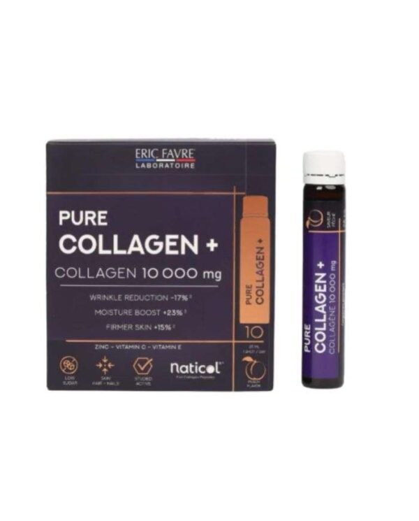 Eric Favre Pure Collagen+ Marin 10 000 mg Pêche – 10 shots de 25 ml