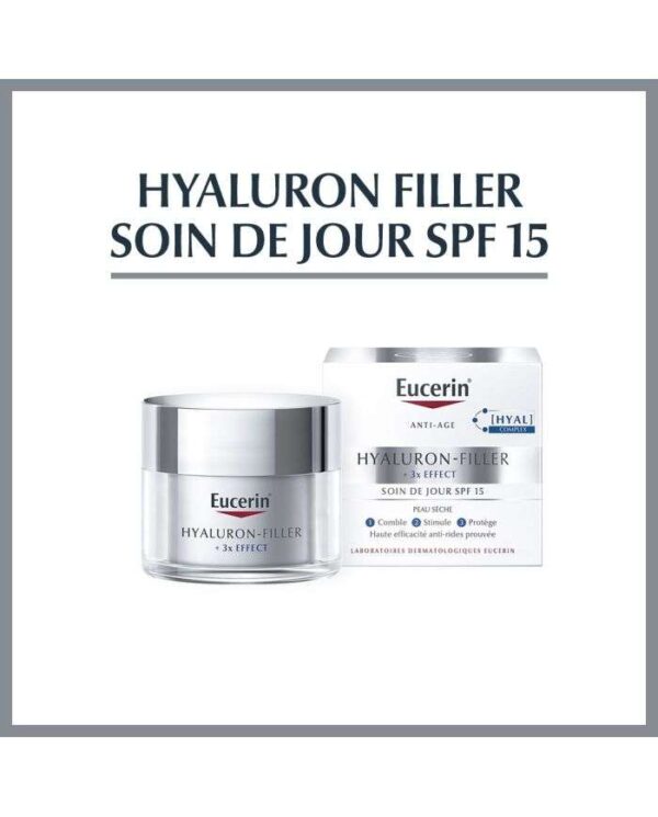 Eucerin Hyaluron-Filler +3x Effect Soin de Jour SPF 15 Peau Sèche – 50 ml