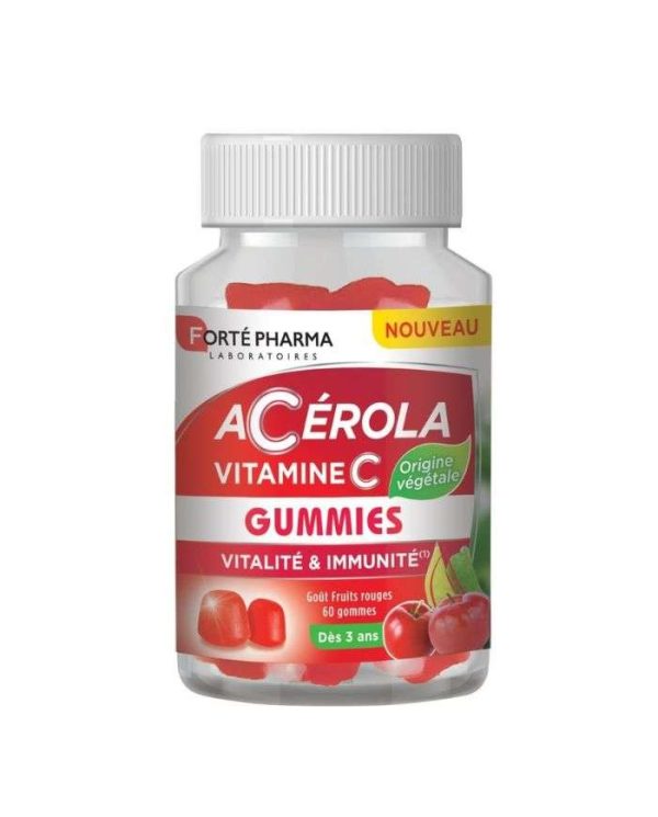 Forté Pharma Acerola Vitamine C Goût Fruits Rouges – 60 gommes