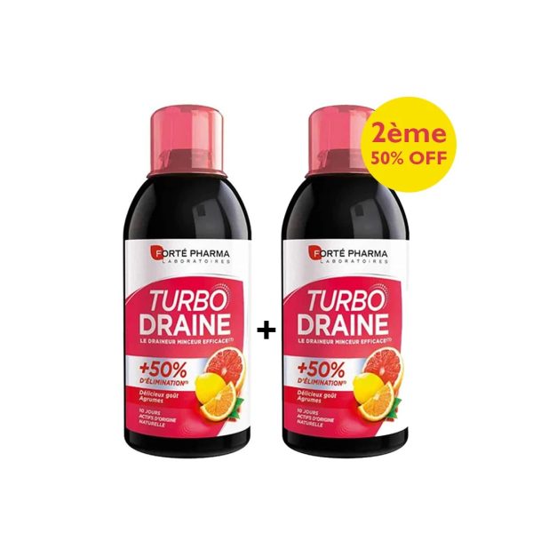 Forté Pharma TurboDraine Goût Agrumes – Lot 2 × 500 ml