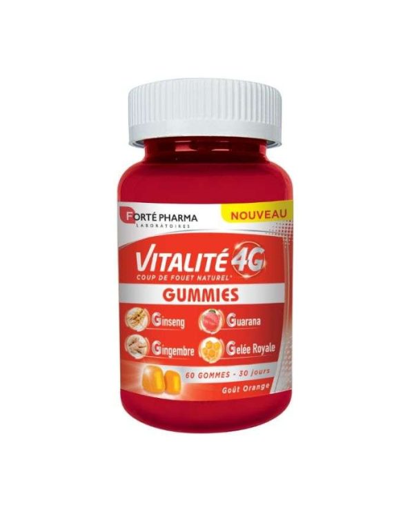 Forté Pharma Vitalité 4G Goût Orange – 60 gommes