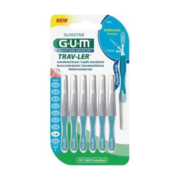 GUM 6 Brossettes Interdentaires Fine 1.6 Mm – Réf. 1614