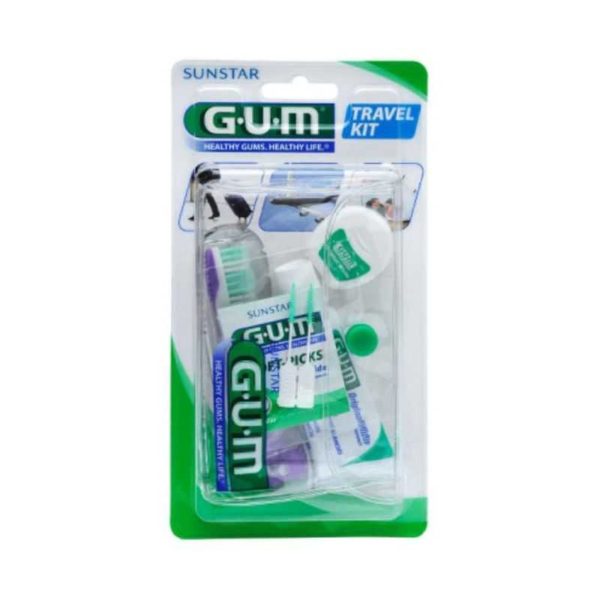 GUM Kit Voyage Brosse à Dents+ Fil Dentaire+dentifrice – Réf. 156