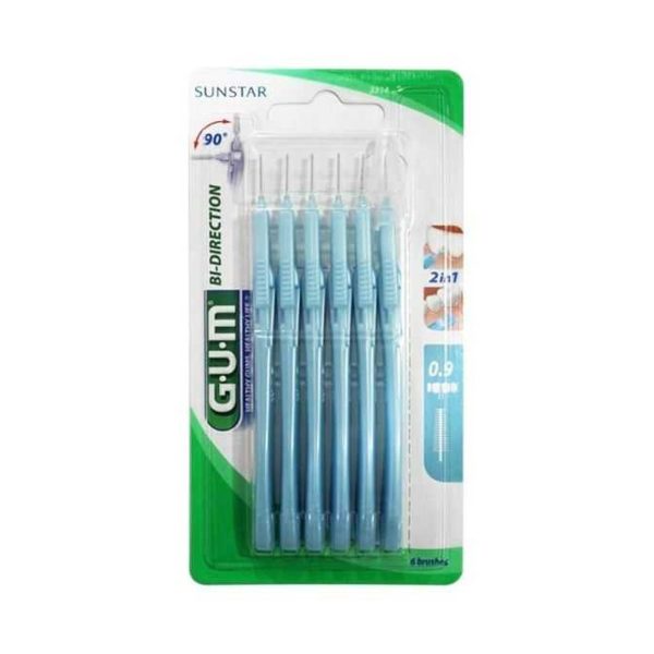 GUM Manche par Abec Brossette Micro Fine 0.9mm – 6 unités – Réf. 2314