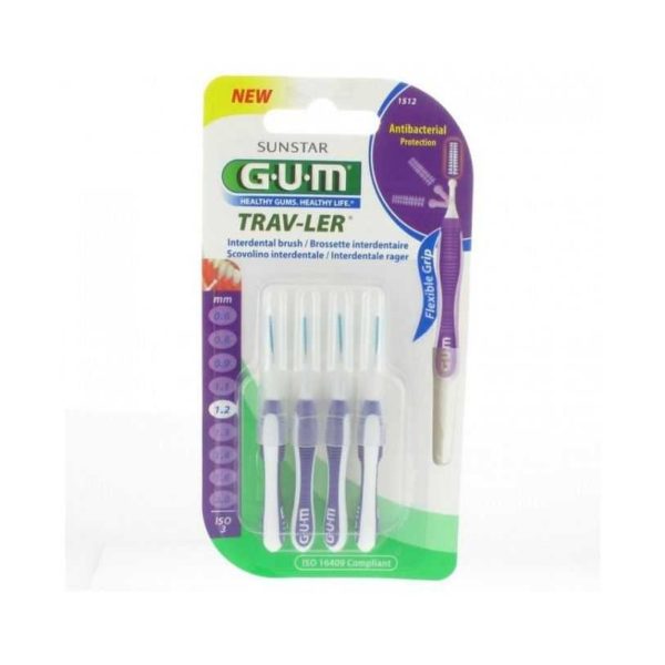 GUM Manche par avec Brossettes Extra Fine 1.2 Mm – 4 unités – Réf. 1512