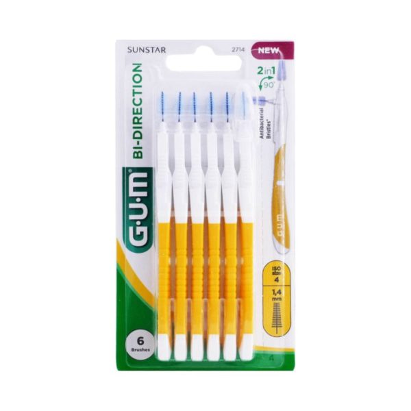 GUM Manche par avec Brossettes Super Fine 1.4 Mm – 6 unités – Réf. 2714