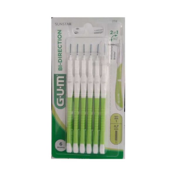 GUM Manche par avec Brossettes Ultra Micro Fine 0.7 Mm – 6 unités – Réf. 2114