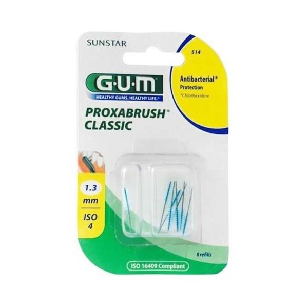 GUM Recharge Brossettes Extra Fines par 1.3 Mm – 8 unités – Réf. 514