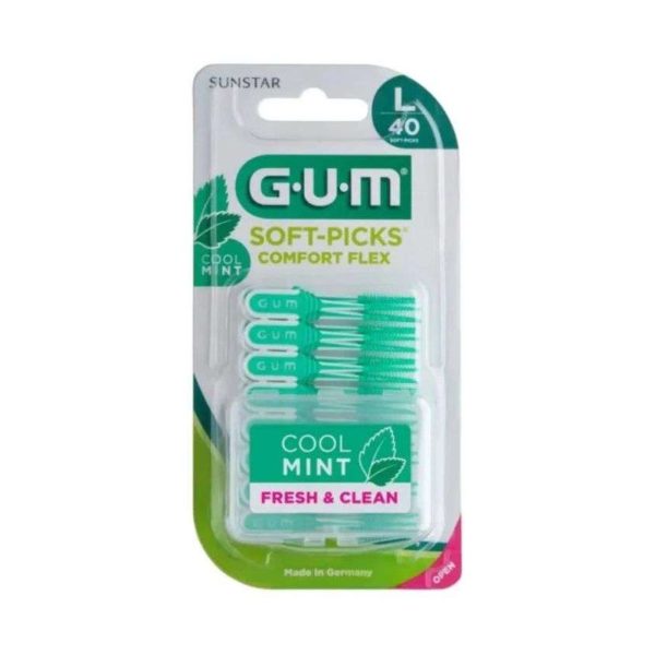 GUM Soft Picks Comfort Flex Menthole 40 Larges – Réf. 671