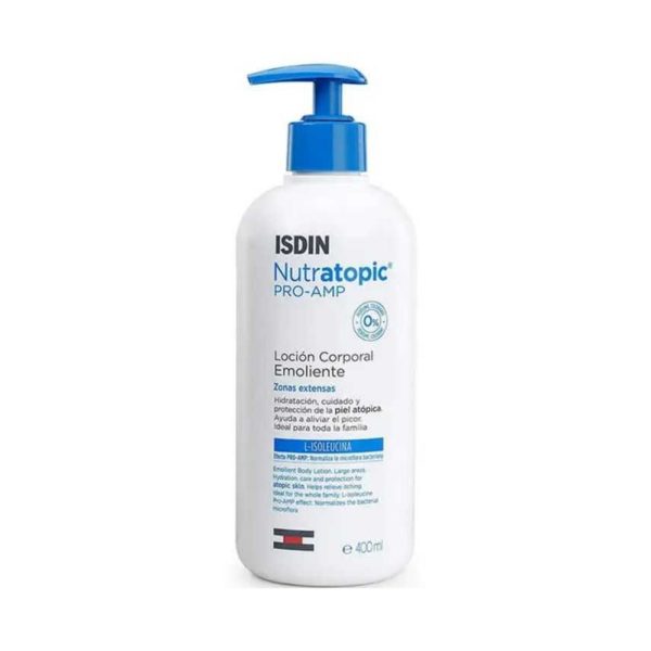 ISDIN Nutratopic Pro-AMP Lotion Émolliente Peaux Atopiques – 400 ml