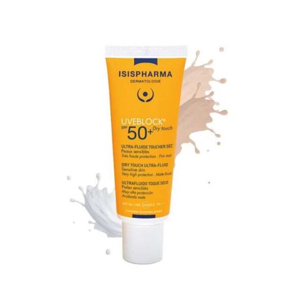 Isispharma Uveblock Dry Touch Fluide SPF 50+ Teinté Clair – 40 ml