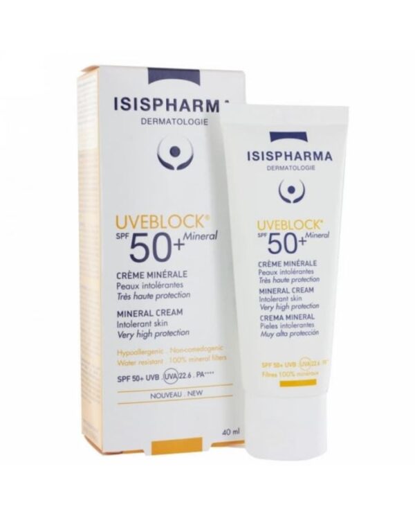Isispharma Uveblock Mineral Crème Solaire Invisible SPF 50+ – 40 ml