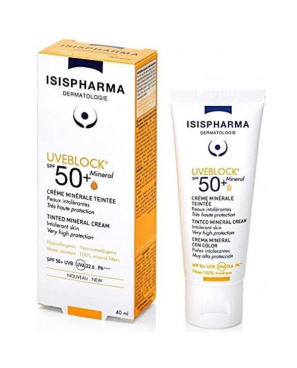 Isispharma Uveblock Mineral Crème Solaire Teintée SPF 50+ – 40 ml