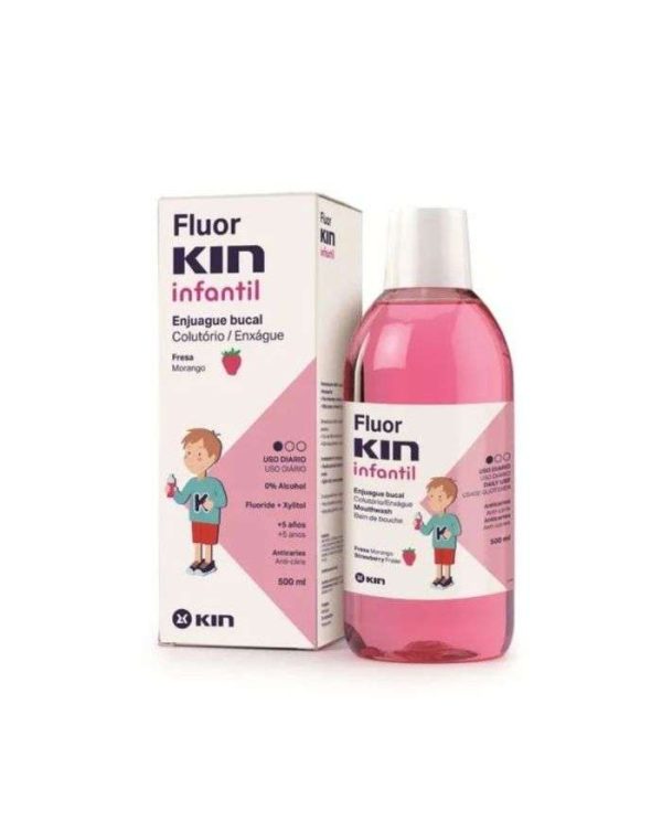 KIN Bain de Bouche Enfant Goût Fraise – 500 ml