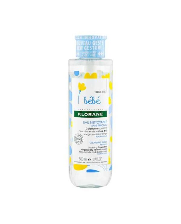 Klorane Bébé Eau nettoyante sans rinçage au Calendula – 500 ml