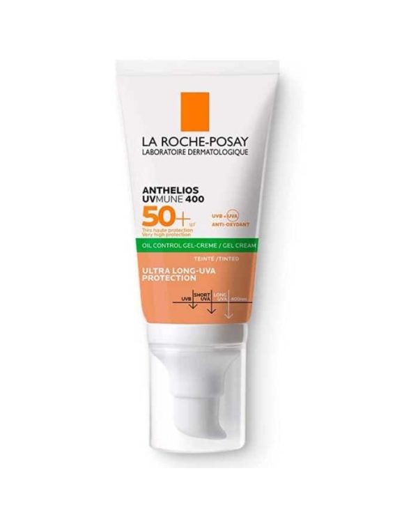 La Roche-Posay Anthelios UVmune 400 Gel-Crème Oil Control Teinté SPF 50+ – 50 ml + gel moussant 50 ml