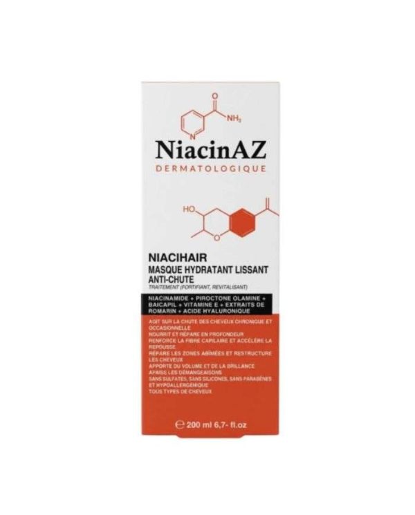 NiacinAZ Niacihair Masque hydratant lissant anti-chute – 200 ml