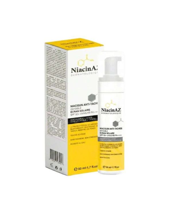 NiacinAZ Niacisun Écran solaire minéral invisible SPF 50+ anti-taches – 50 ml