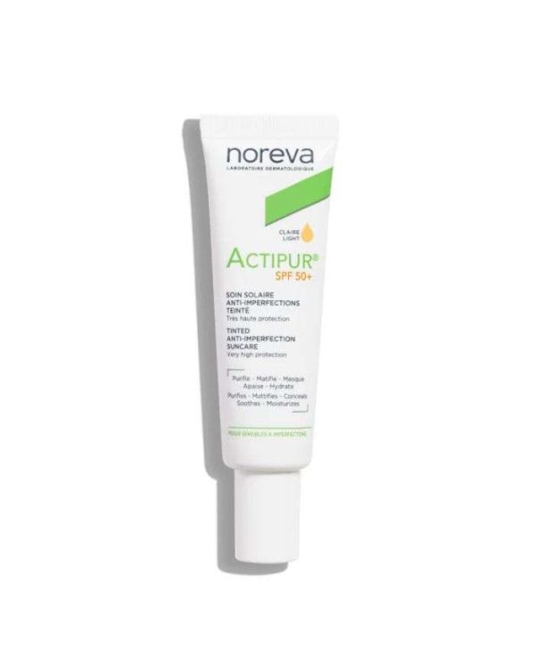 Noreva Actipur Soin Solaire Anti-Imperfections SPF50+ Teinte Claire – 30 ml