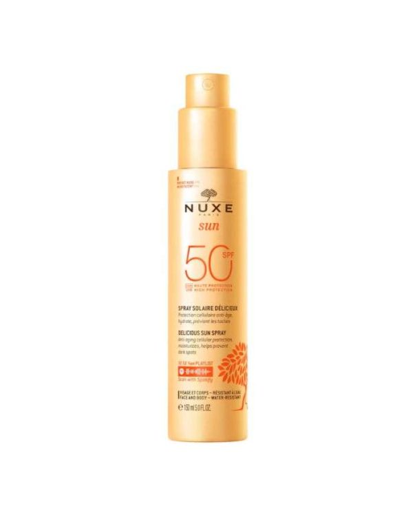 Nuxe Sun Spray Solaire Délicieux SPF 50+ + Shampooing-Douche Après-Soleil – 150 ml + 100 ml