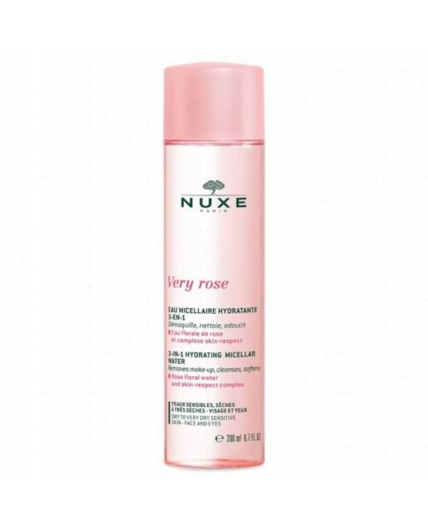 Nuxe Very Rose Eau Micellaire Hydratante 3-en-1 Peaux Sèches – 200 ml